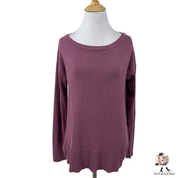 Cable & Gauge Sweaters - Cable & Gauge Sweater Womens S Small Purple Long Sleeve Curved Hem Soft Stretch